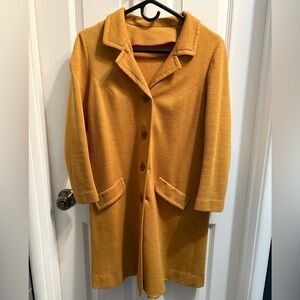 ‘60s Vintage Mustard Women's Knit Trench Coat